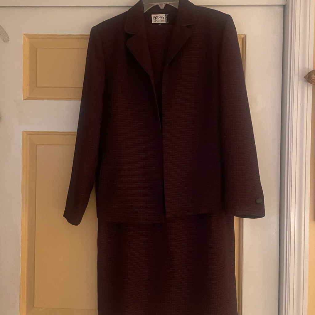 Kasper Burgundy Blazer And Dress Suit